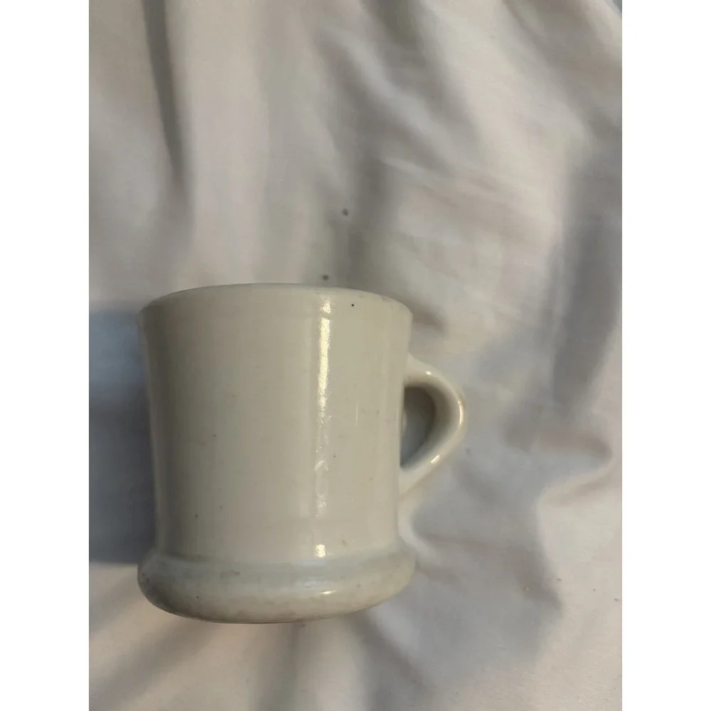 Hall China Shaving Mug Vintage Mid Century White‎ Ceramic Barber Cup 3.5in